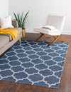 Savannah Elegance Collection Area Rug - Tybee Rectangle Navy Blue  lifestyle 5