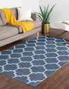 Savannah Elegance Collection Area Rug - Tybee Rectangle Navy Blue  lifestyle 8
