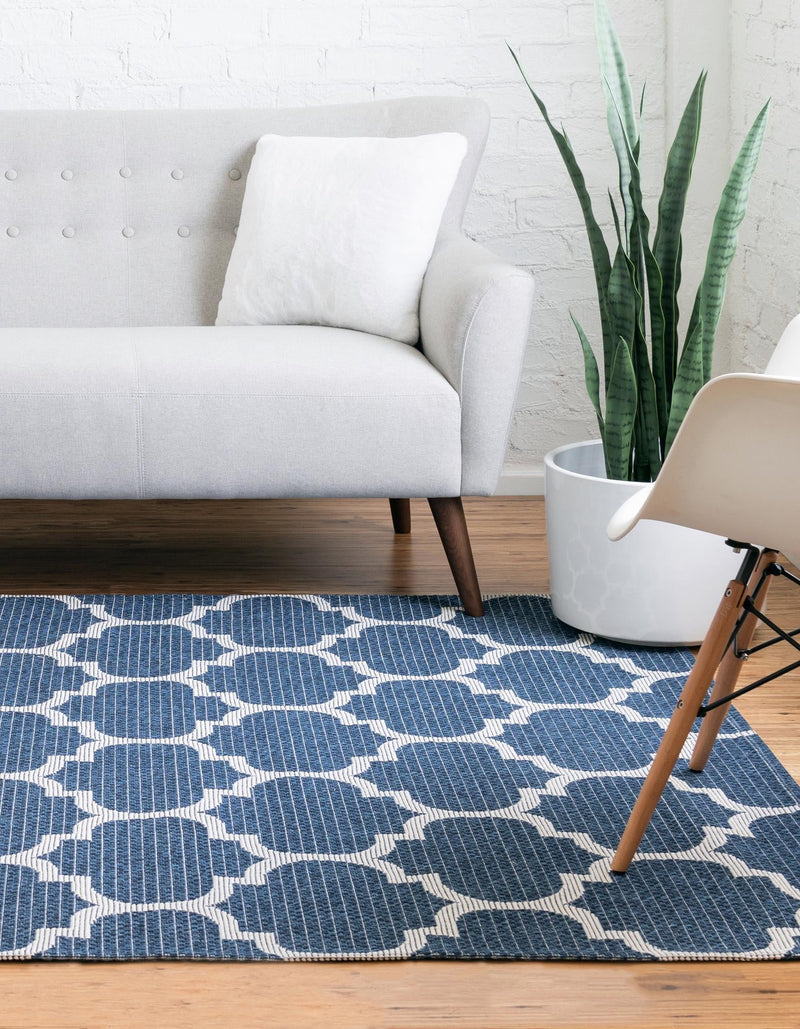 Savannah Elegance Collection Area Rug - Tybee Rectangle Navy Blue  lifestyle 11