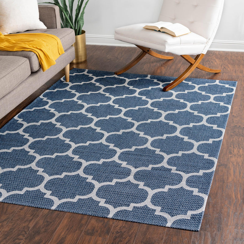 Savannah Elegance Collection Area Rug - Tybee Rectangle Navy Blue  lifestyle 41
