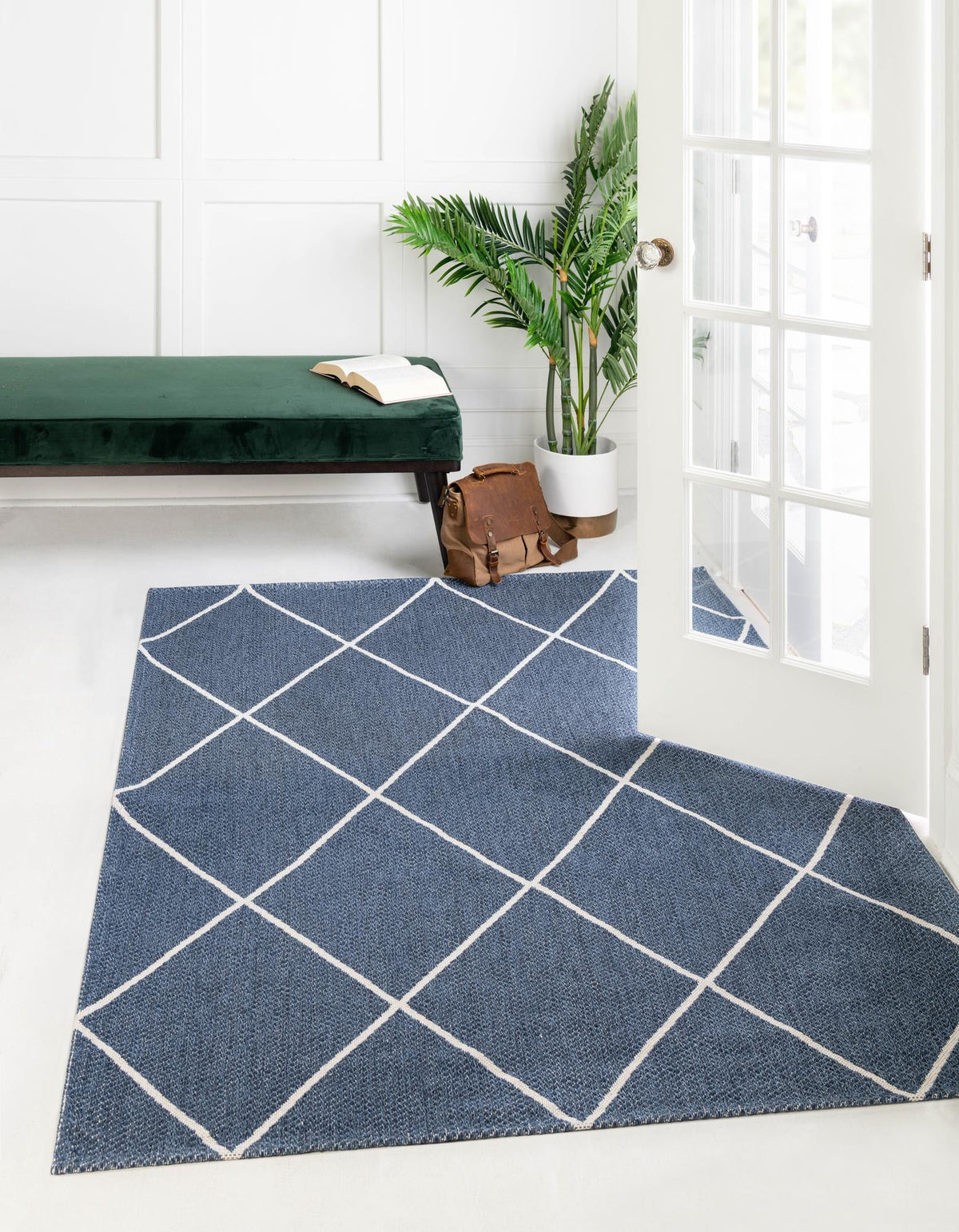 Savannah Elegance Collection Area Rug -  Skidaway Rectangle Navy Blue  lifestyle 6