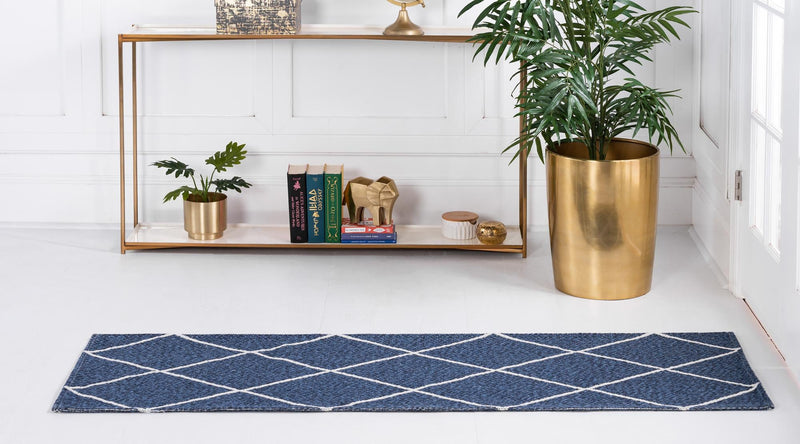 Savannah Elegance Collection Area Rug -  Skidaway Runner Navy Blue  lifestyle 33