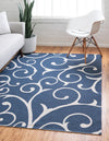 Savannah Elegance Collection Area Rug -  Ossabaw Rectangle Navy Blue  lifestyle 4