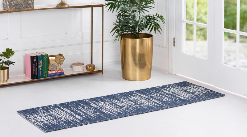 Savannah Elegance Collection Area Rug -  Cumberland Runner Navy Blue  lifestyle 45