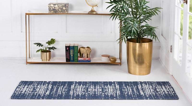 Savannah Elegance Collection Area Rug -  Cumberland Runner Navy Blue  lifestyle 48