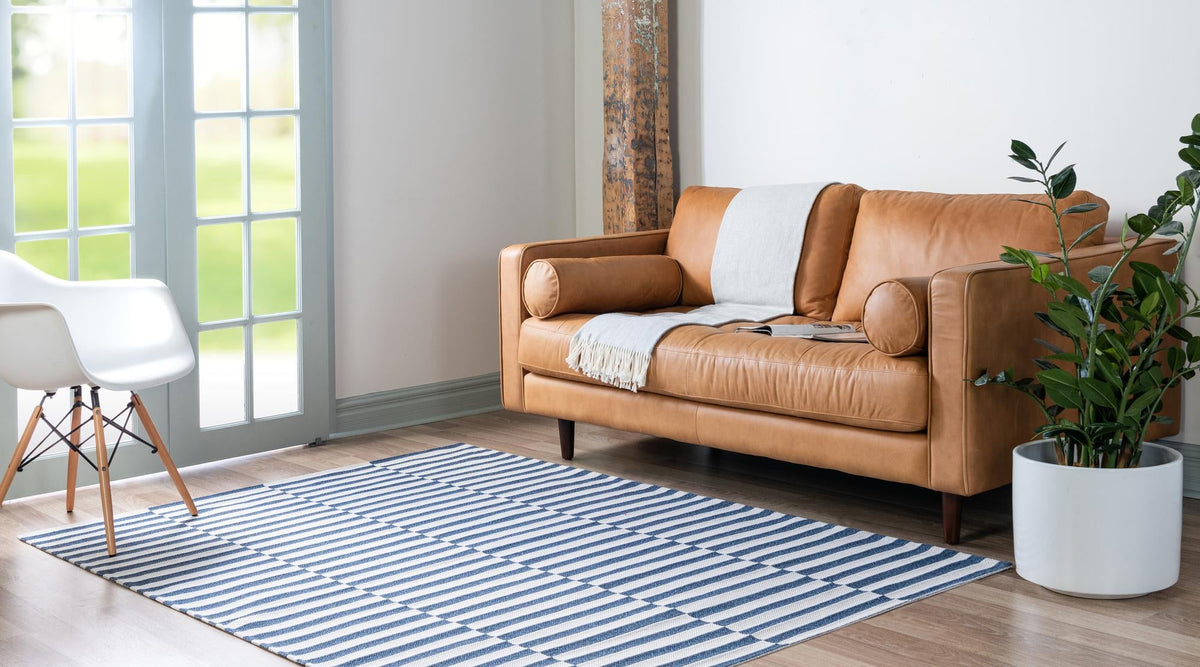 Savannah Elegance Collection Area Rug -  Jekyll Rectangle Navy Blue  lifestyle 9
