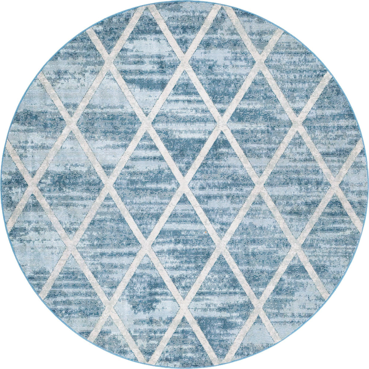 Celestial Luminescence Collection Area Rug - Aurora Round Light Blue  lifestyle 61