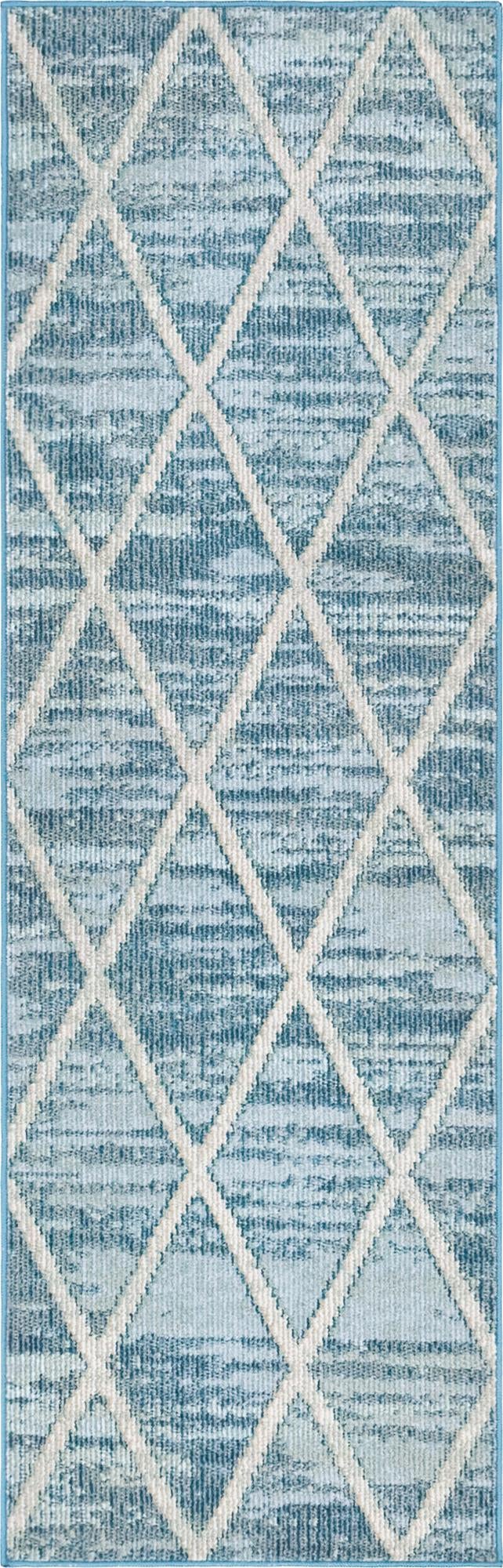 Celestial Luminescence Collection Area Rug - Aurora Runner Light Blue  lifestyle 62