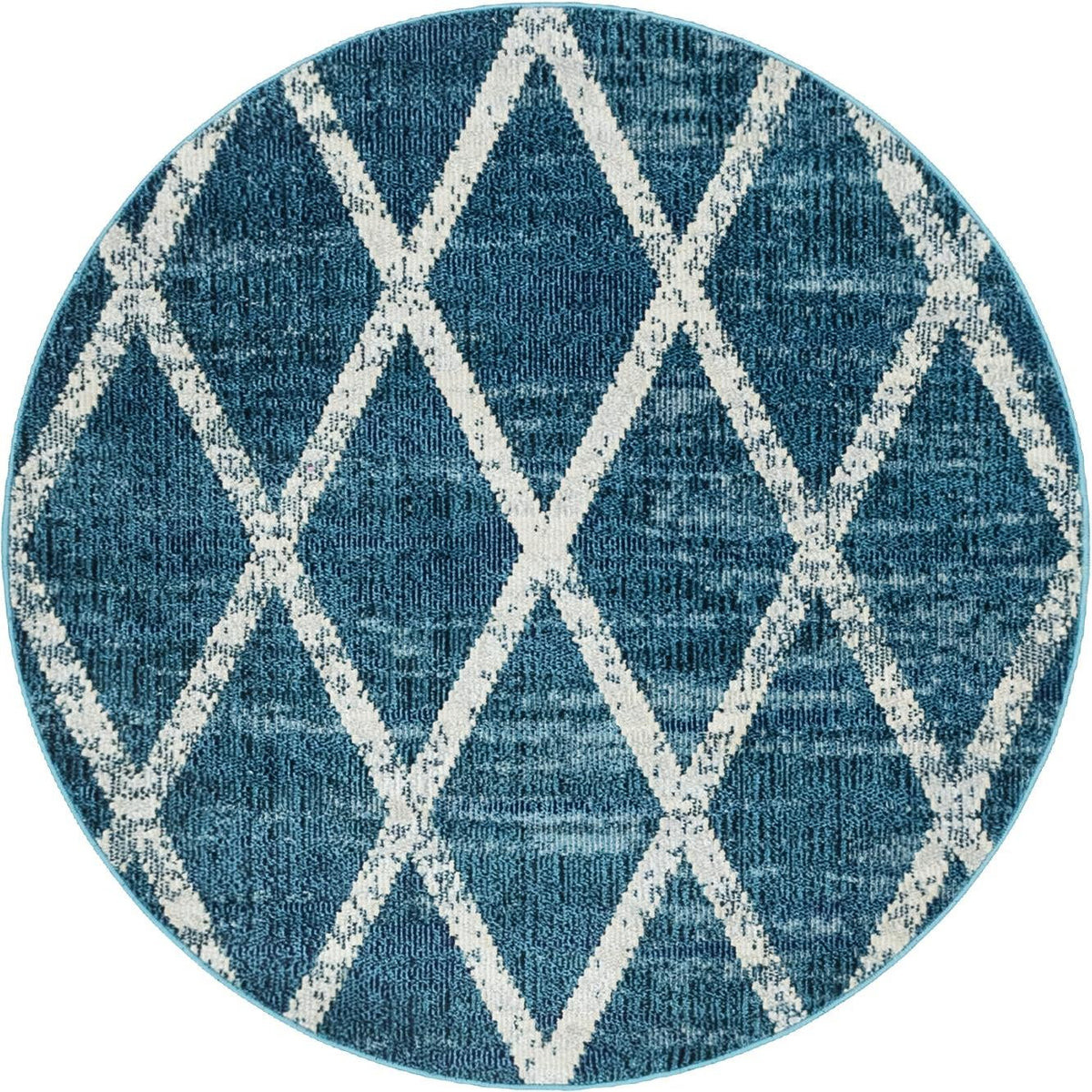 Celestial Luminescence Collection Area Rug - Aurora Round Navy Blue  lifestyle 63