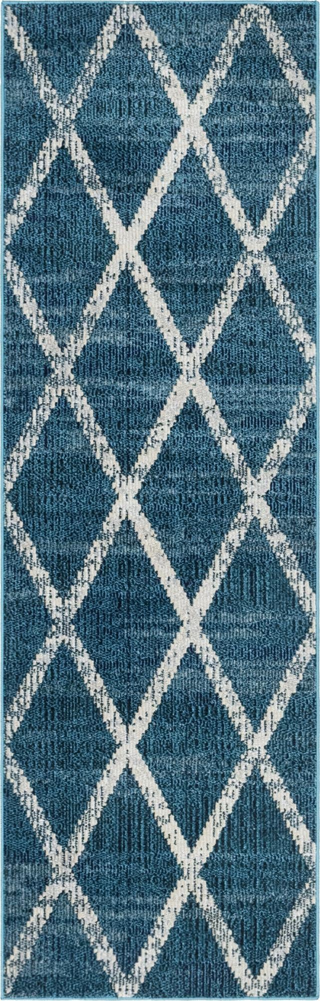 Celestial Luminescence Collection Area Rug - Aurora Runner Navy Blue  lifestyle 64