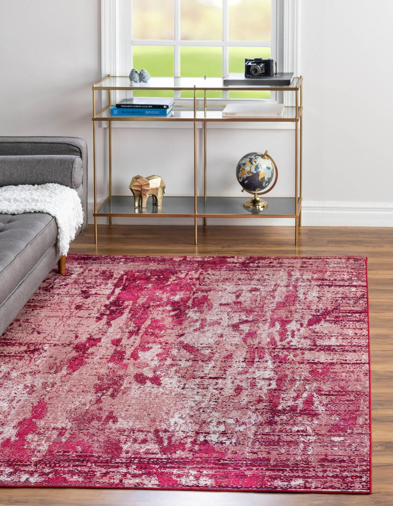 Celestial Luminescence Collection Area Rug -  Nebula Rectangle Red  lifestyle 10