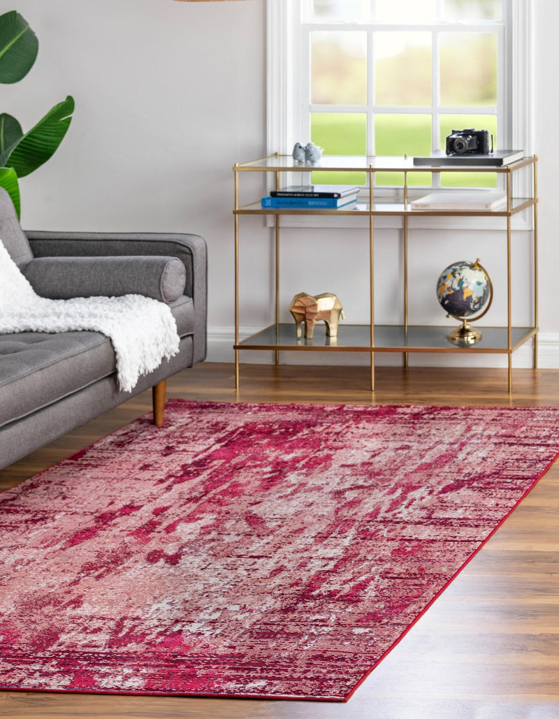 Celestial Luminescence Collection Area Rug -  Nebula Rectangle Red  lifestyle 15