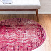 Celestial Luminescence Collection Area Rug -  Nebula Round Red  lifestyle 59