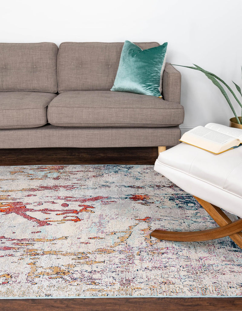 Celestial Luminescence Collection Area Rug -  Nebula Rectangle Gray  lifestyle 6