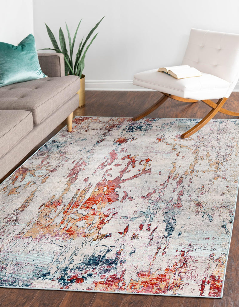 Celestial Luminescence Collection Area Rug -  Nebula Rectangle Gray  lifestyle 11