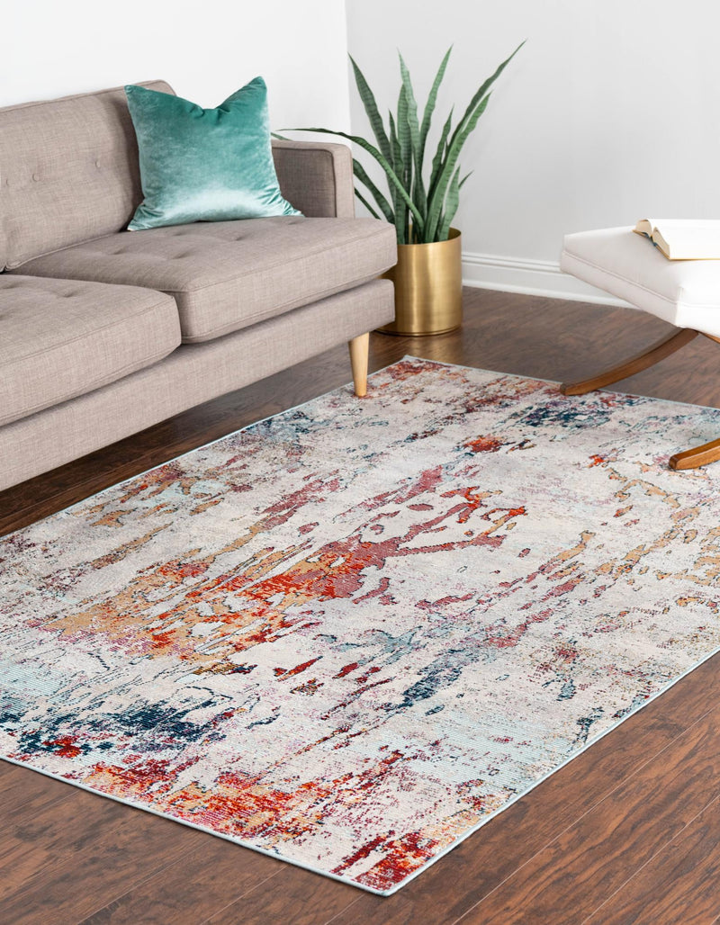 Celestial Luminescence Collection Area Rug -  Nebula Rectangle Gray  lifestyle 16