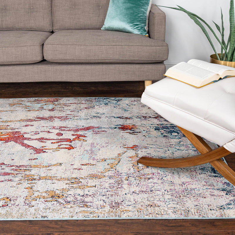 Celestial Luminescence Collection Area Rug -  Nebula Rectangle Gray  lifestyle 33