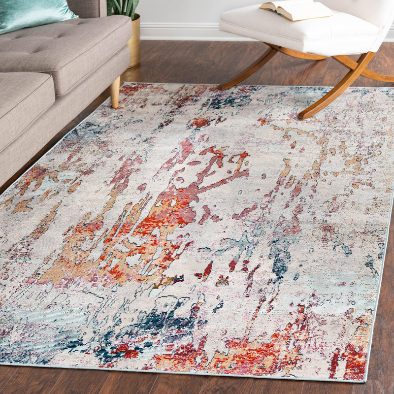 Celestial Luminescence Collection Area Rug -  Nebula Rectangle Gray  lifestyle 36