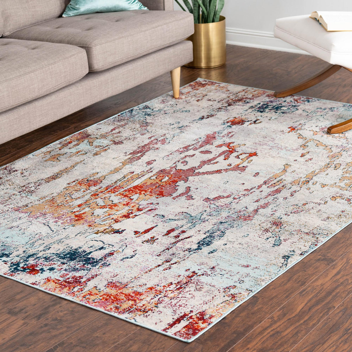 Celestial Luminescence Collection Area Rug -  Nebula Rectangle Gray  lifestyle 39