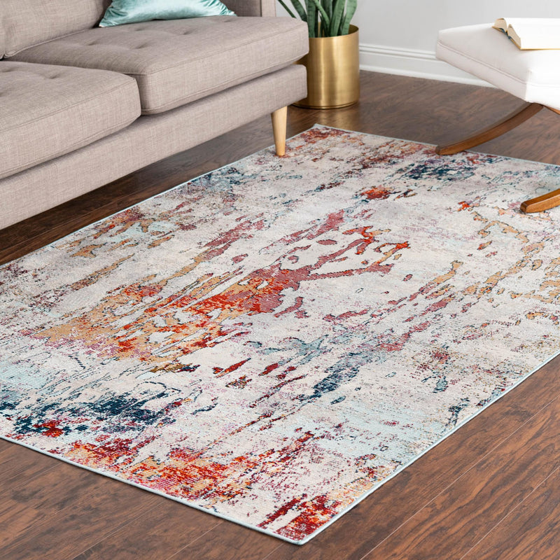 Celestial Luminescence Collection Area Rug -  Nebula Rectangle Gray  lifestyle 39