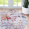 Celestial Luminescence Collection Area Rug -  Nebula Round Gray  lifestyle 61