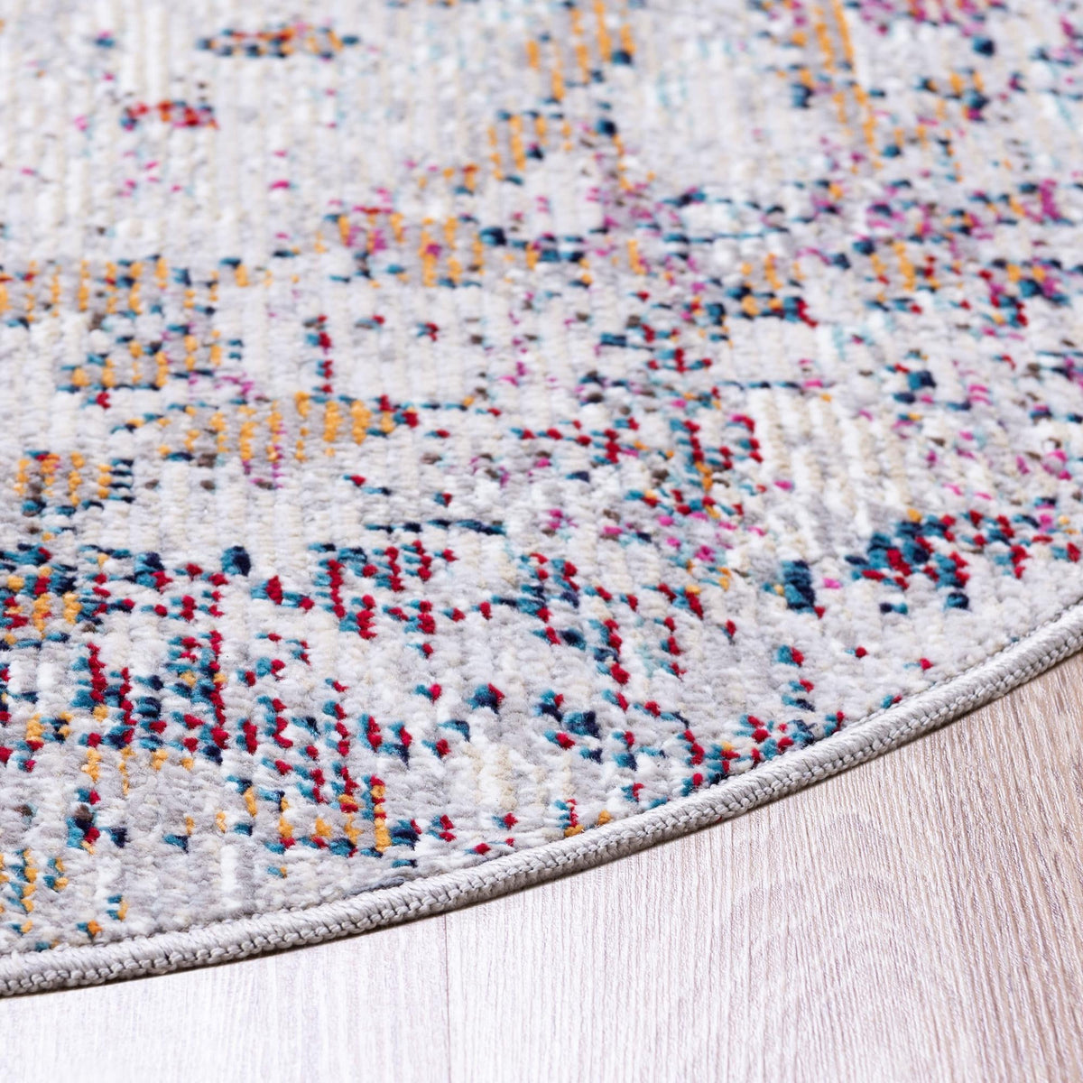 Celestial Luminescence Collection Area Rug -  Nebula Round Gray  lifestyle 81