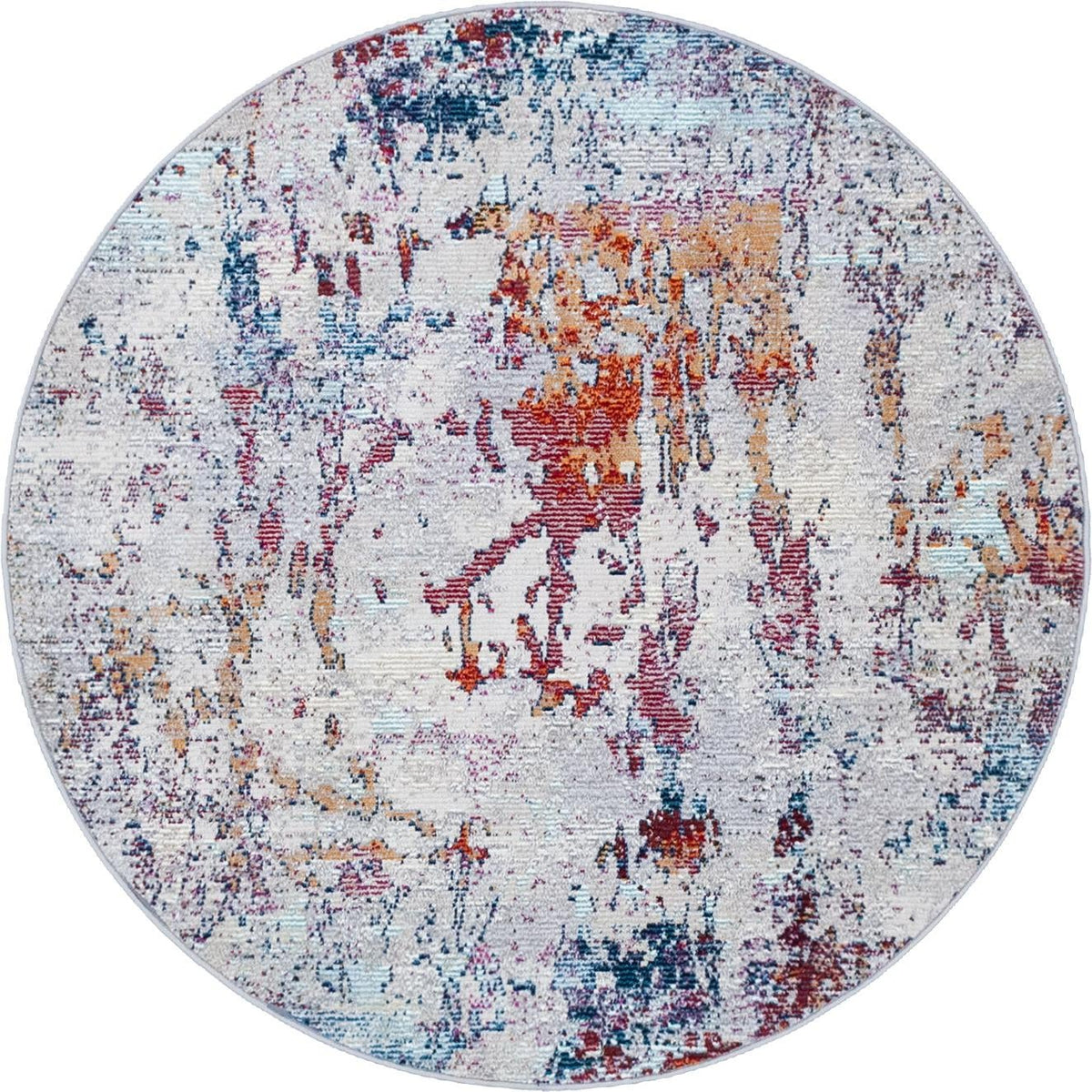 Celestial Luminescence Collection Area Rug -  Nebula Round Gray  lifestyle 35