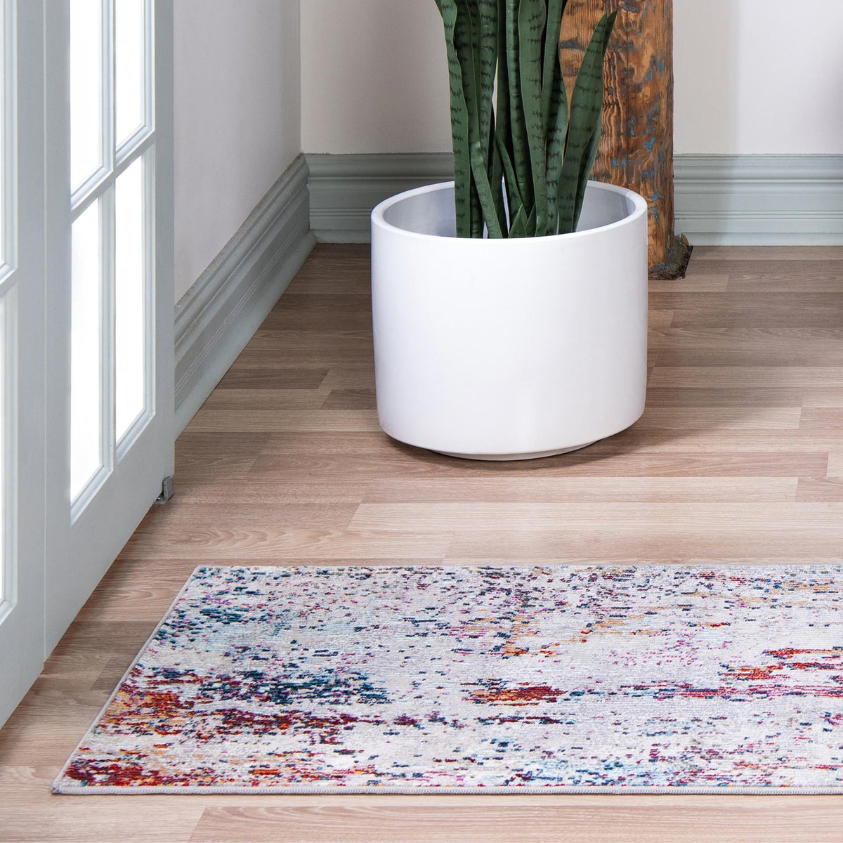 Celestial Luminescence Collection Area Rug -  Nebula Runner Gray  lifestyle 73