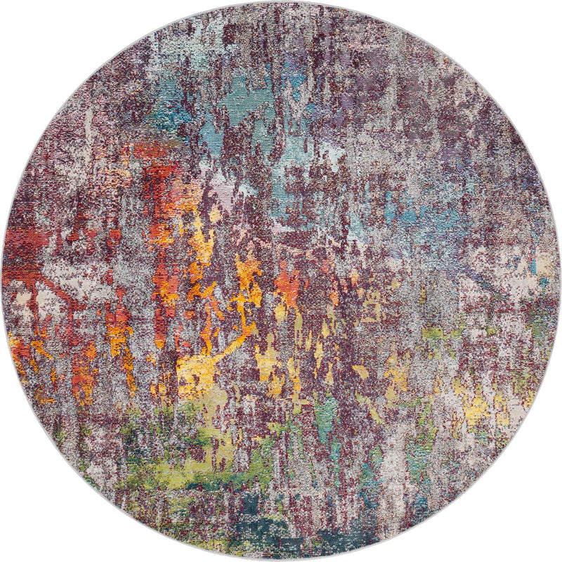 Celestial Luminescence Collection Area Rug -  Nebula Round Multi  lifestyle 5