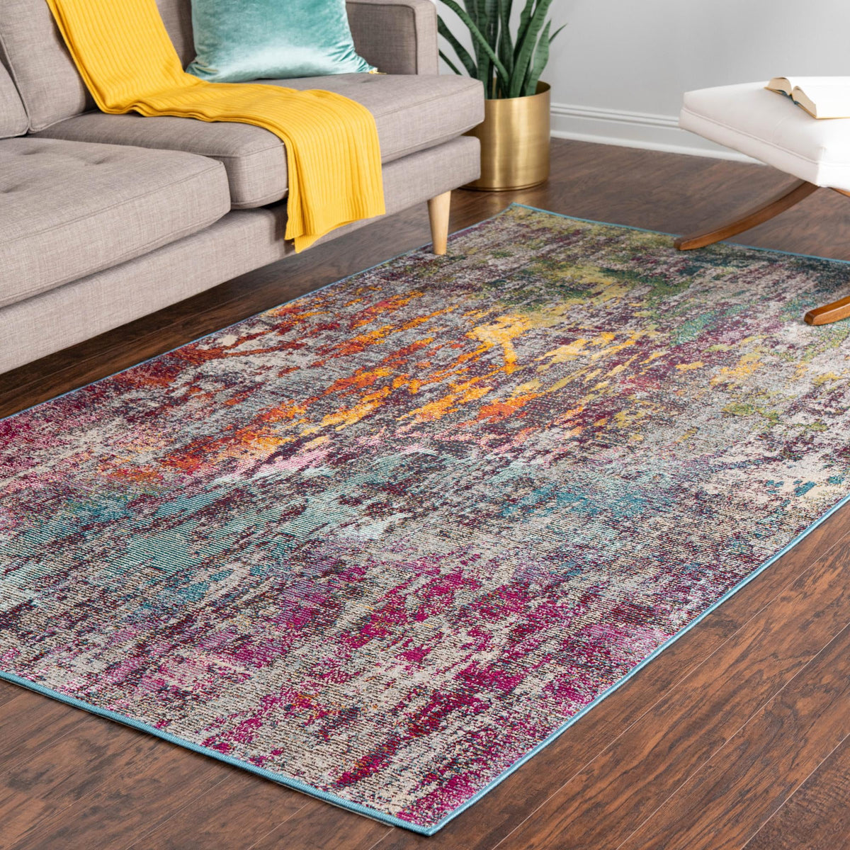Celestial Luminescence Collection Area Rug -  Nebula Rectangle Multi  lifestyle 40