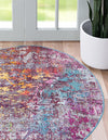 Celestial Luminescence Collection Area Rug -  Nebula Round Multi  lifestyle 74