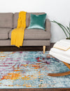 Celestial Luminescence Collection Area Rug -  Nebula Rectangle Blue and Multi  lifestyle 8