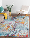 Celestial Luminescence Collection Area Rug -  Nebula Rectangle Blue and Multi  lifestyle 13