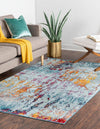 Celestial Luminescence Collection Area Rug -  Nebula Rectangle Blue and Multi  lifestyle 18