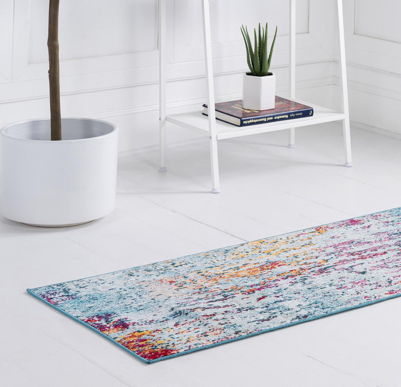 Celestial Luminescence Collection Area Rug -  Nebula Runner Blue and Multi  lifestyle 10