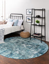Celestial Luminescence Collection Area Rug -  Nebula Round Blue  lifestyle 55