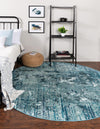 Celestial Luminescence Collection Area Rug -  Nebula Round Blue  lifestyle 66