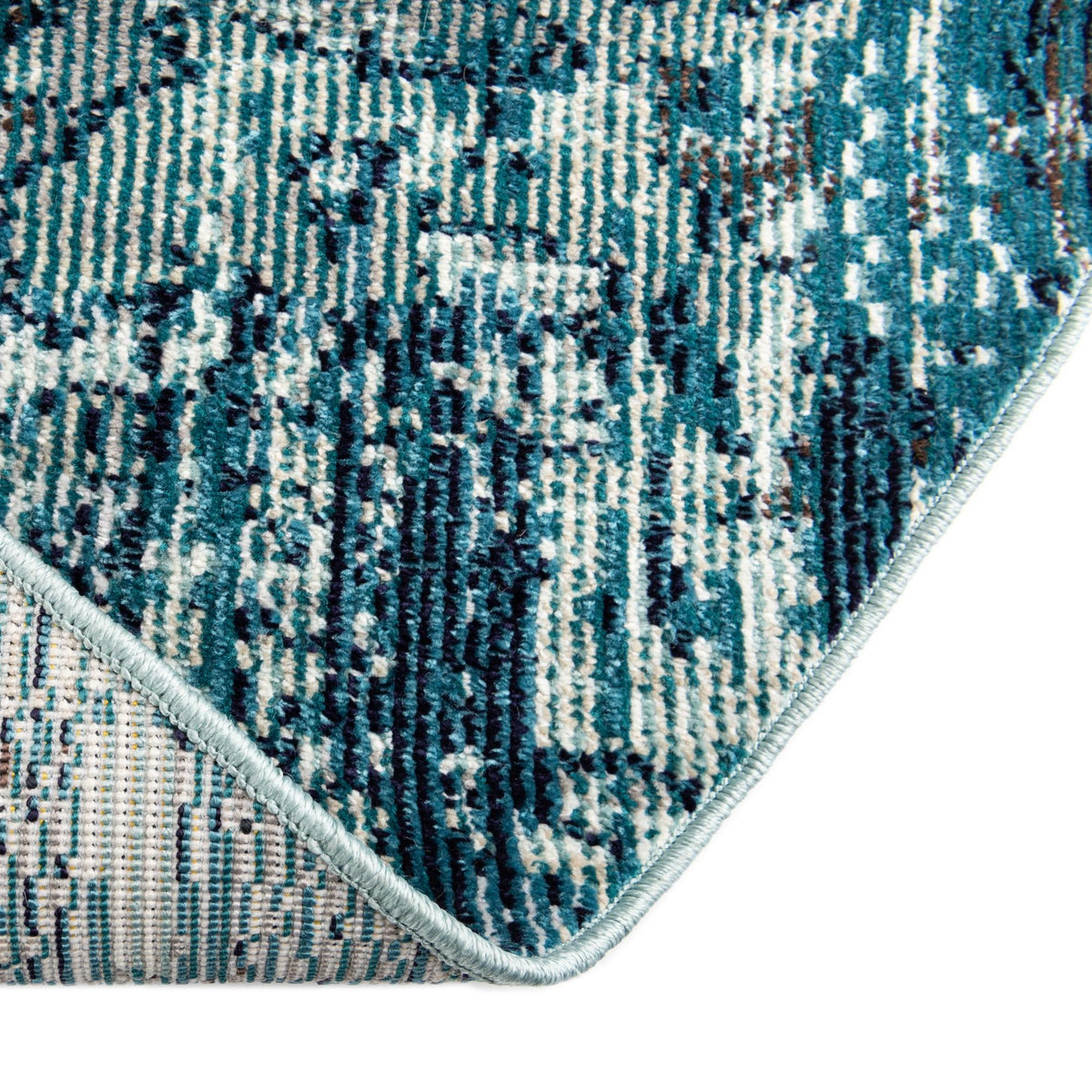 Celestial Luminescence Collection Area Rug -  Nebula Round Blue  lifestyle 107
