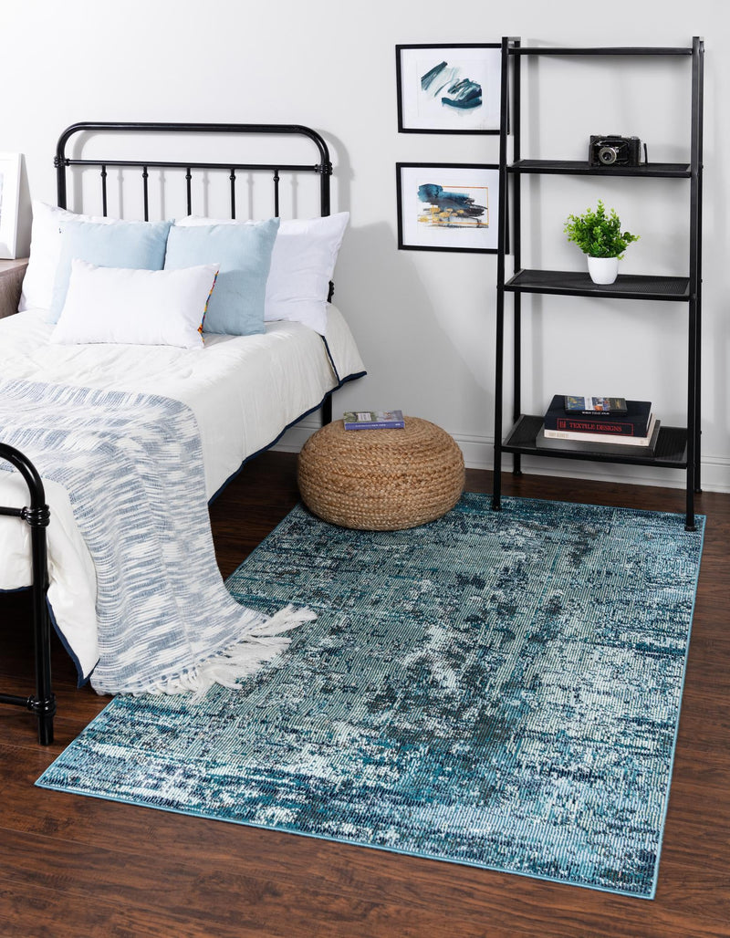 Celestial Luminescence Collection Area Rug -  Nebula Rectangle Blue  lifestyle 14