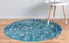 Celestial Luminescence Collection Area Rug -  Nebula Round Blue  lifestyle 78