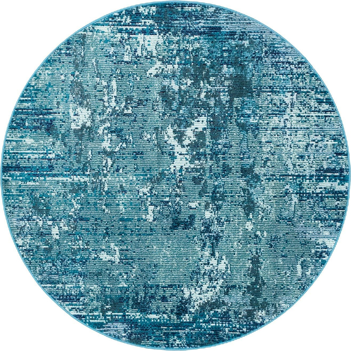 Celestial Luminescence Collection Area Rug -  Nebula Round Blue  lifestyle 38