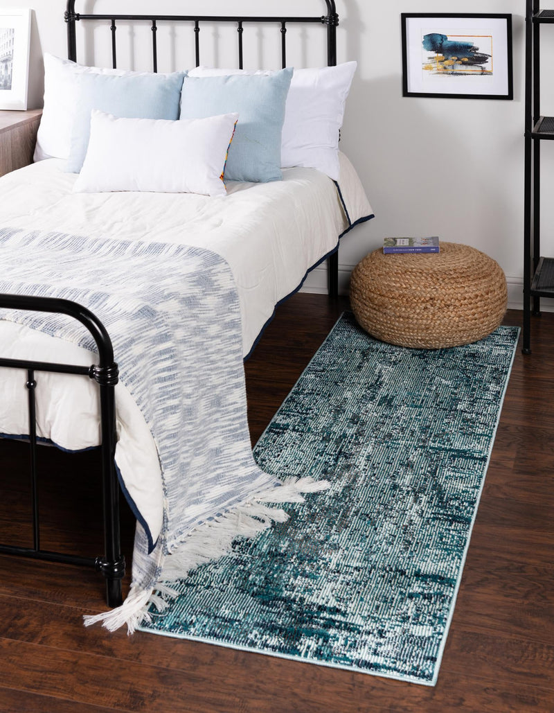 Celestial Luminescence Collection Area Rug -  Nebula Runner Blue  lifestyle 9