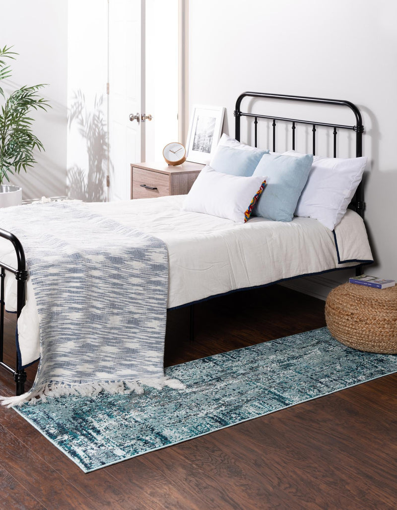 Celestial Luminescence Collection Area Rug -  Nebula Runner Blue  lifestyle 11