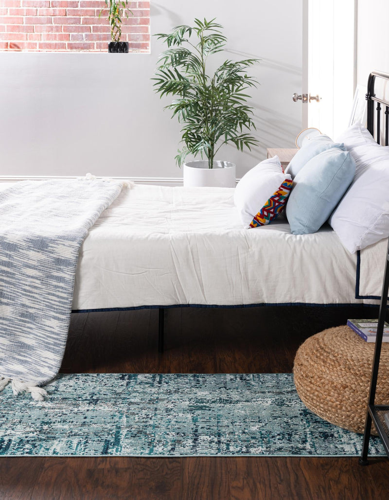 Celestial Luminescence Collection Area Rug -  Nebula Runner Blue  lifestyle 13