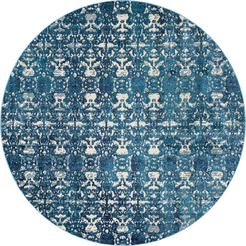 Mystic Oasis Collection Area Rug - Sahara Round Navy Blue  lifestyle 50