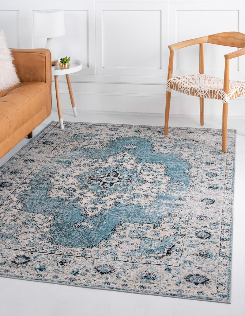 Mystic Oasis Collection Area Rug -  Mirage Rectangle Turquoise  lifestyle 5