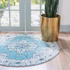 Mystic Oasis Collection Area Rug -  Mirage Round Turquoise  lifestyle 34