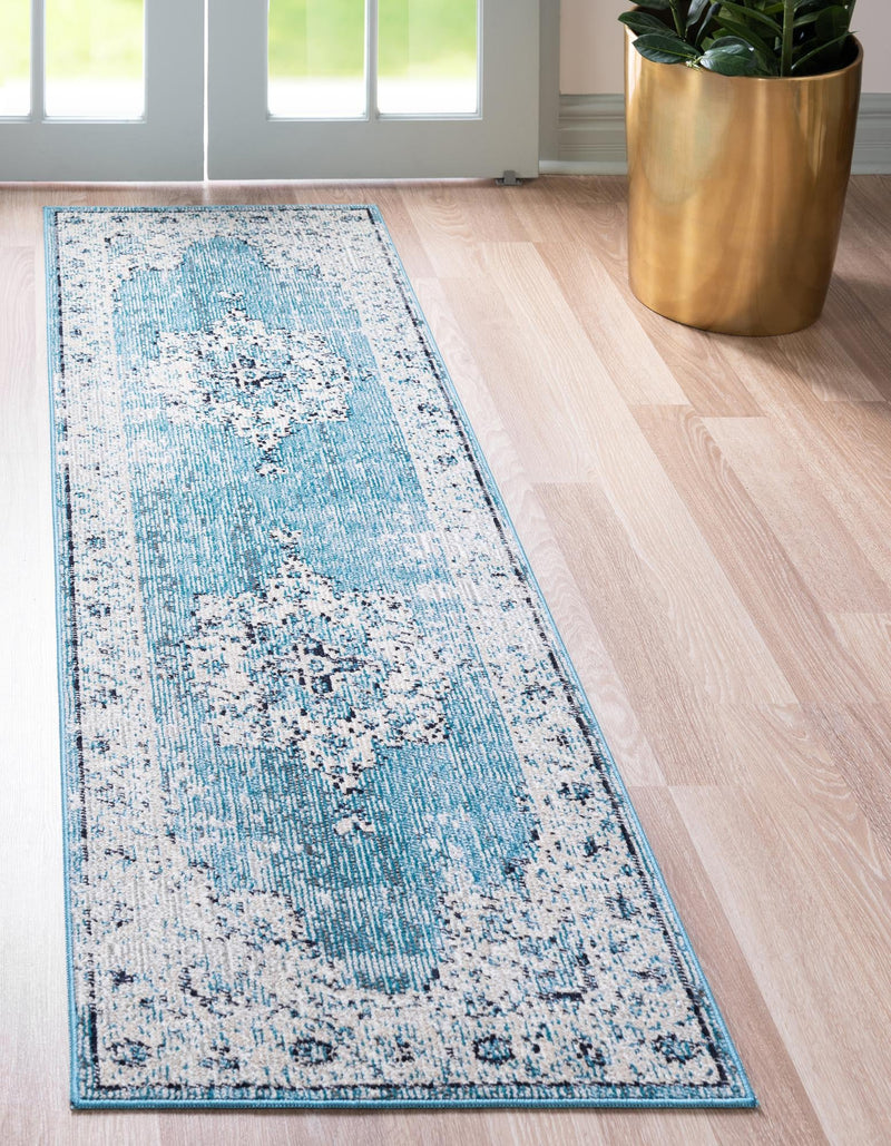 Mystic Oasis Collection Area Rug -  Mirage Runner Turquoise  lifestyle 35