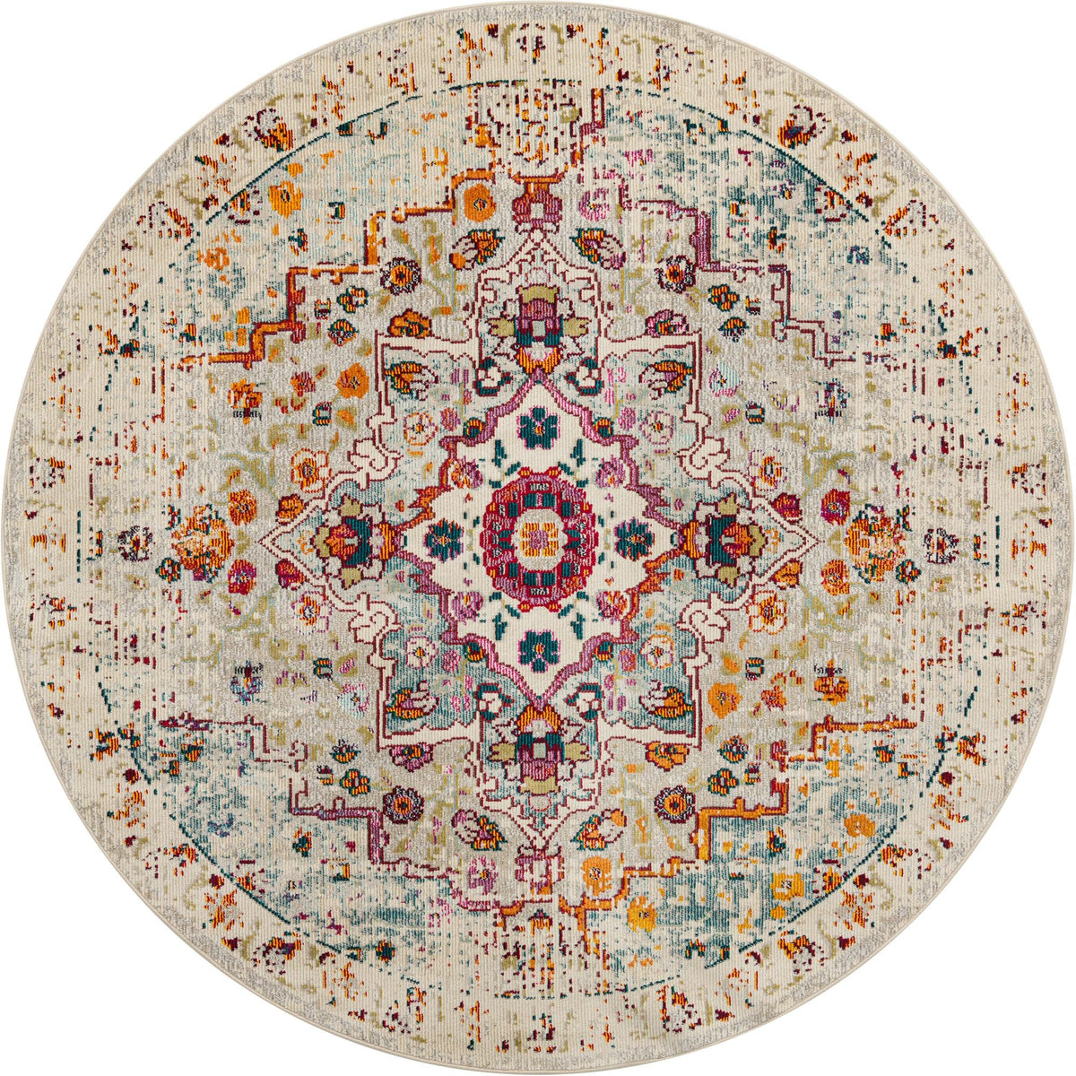 Mystic Oasis Collection Area Rug -  Nomad Round Beige  lifestyle 17