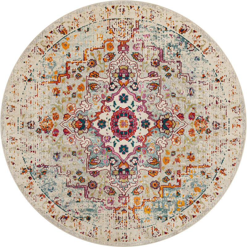 Mystic Oasis Collection Area Rug -  Nomad Round Beige  lifestyle 17